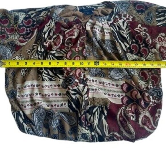 Rachel Rachel Roy  Bohemian Patchwork Paisley Cropped Blouse Size Small - Picture 6 of 7